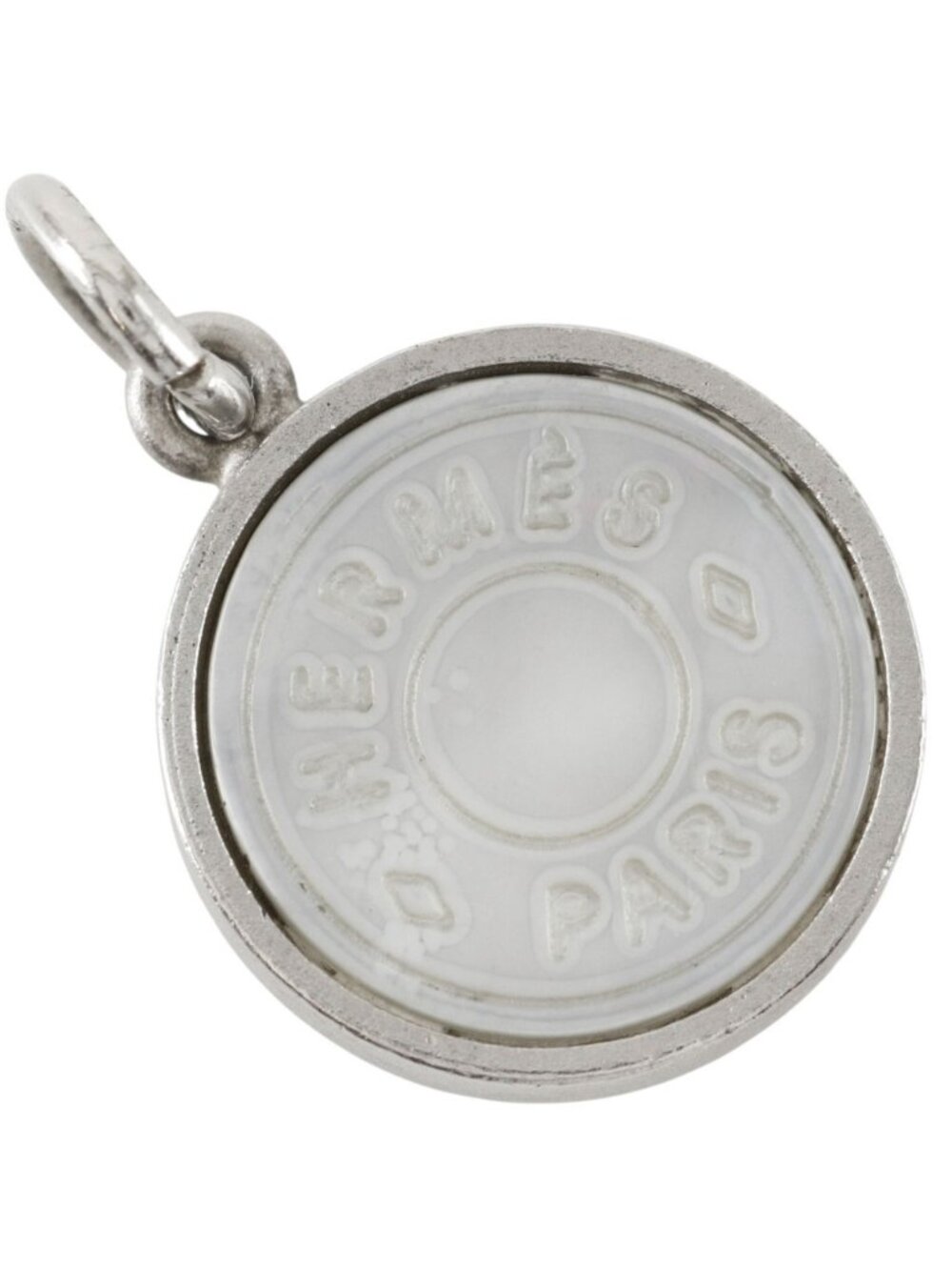 Hermes Sellier Metal Shell Silver Pendant